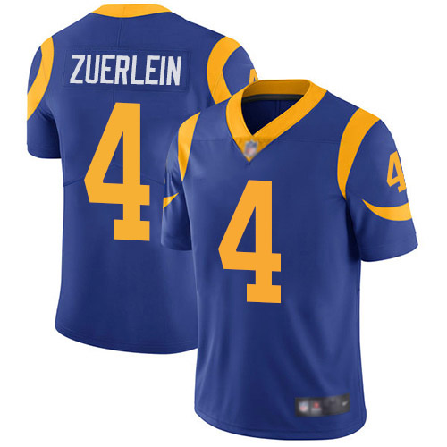 Los Angeles Rams Limited Royal Blue Men Greg Zuerlein Alternate Jersey NFL Football #4 Vapor Untouchable->women nfl jersey->Women Jersey